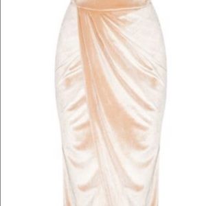 Champagne Velvet Wrap Maxi Skirt